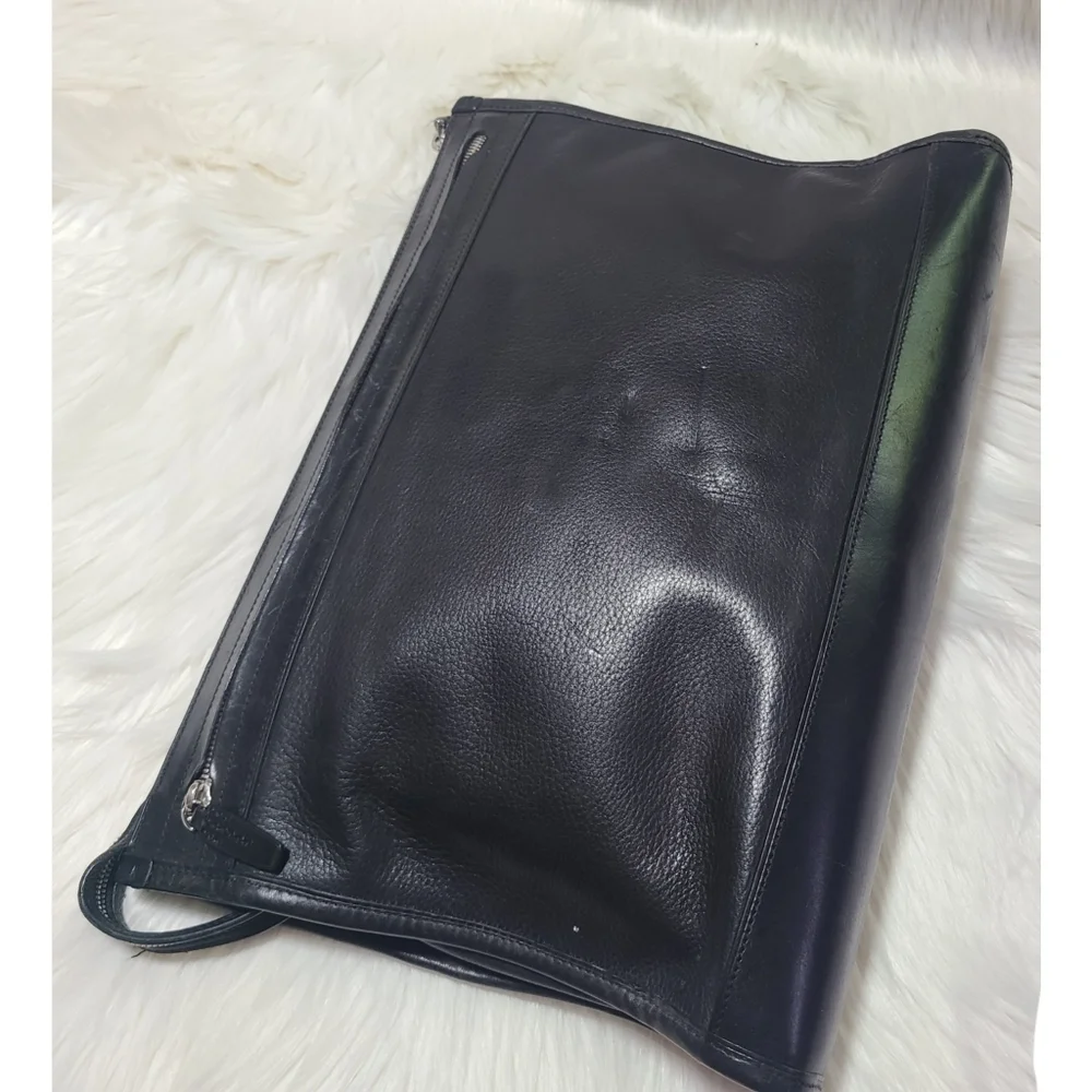 Vintage TUMI Black Leather Zippered Business Clutch
